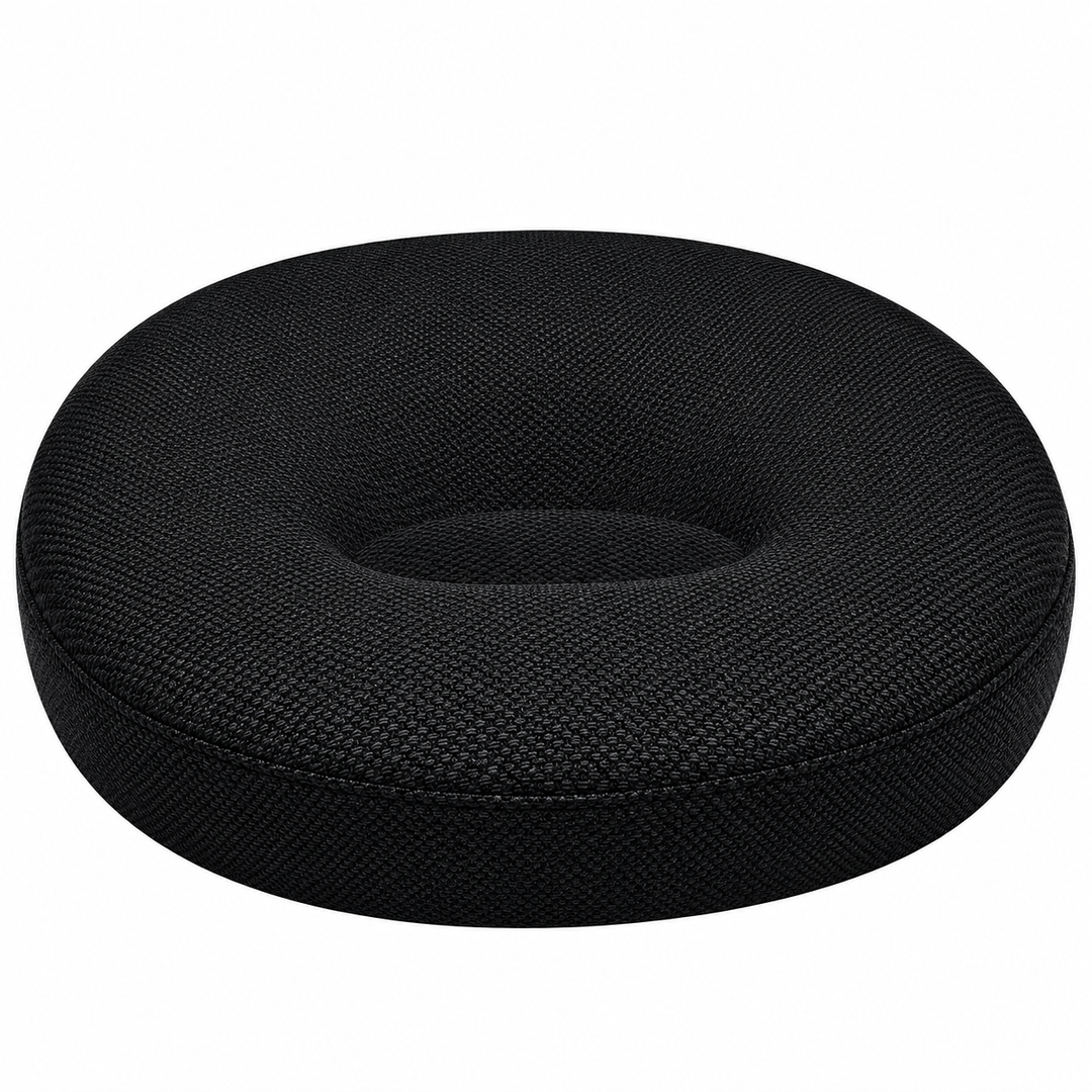 Donut Seat Cushion for Pressure Relief – Ergonomic Black Ring Cushion for Comfortable Sitting